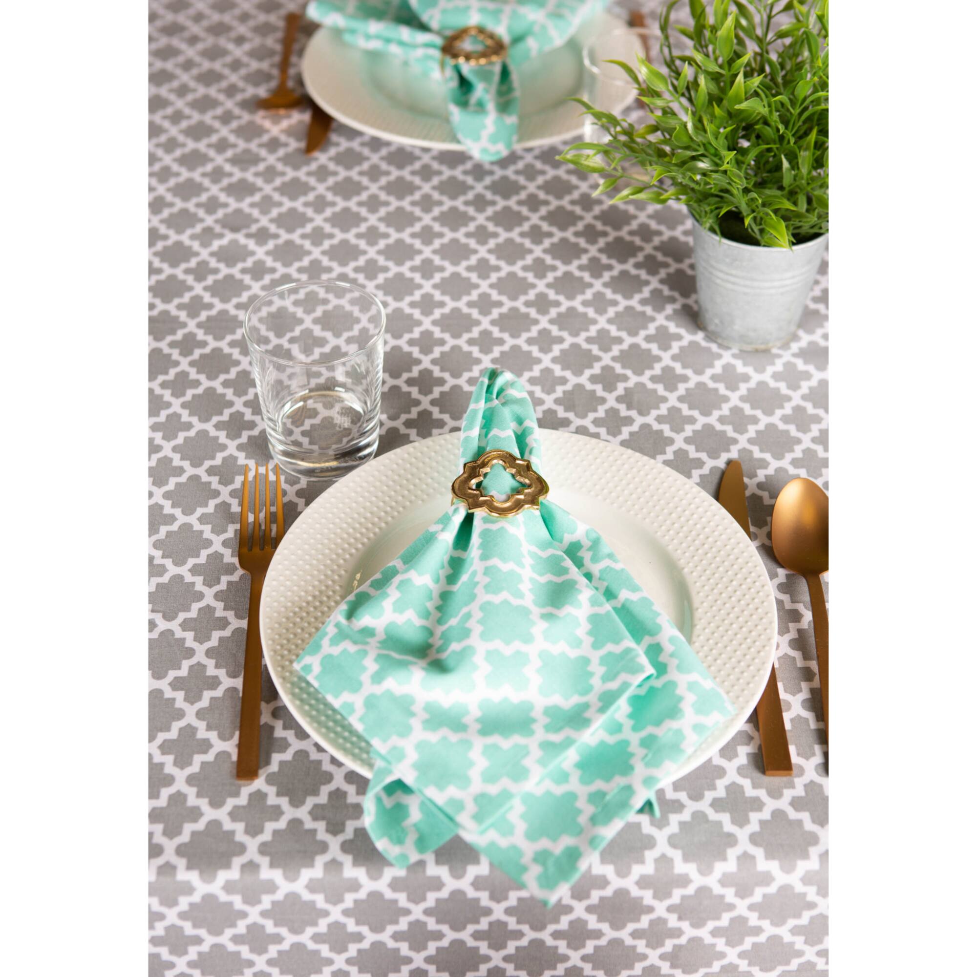 Gray Lattice Tablecloth 60" x 84"